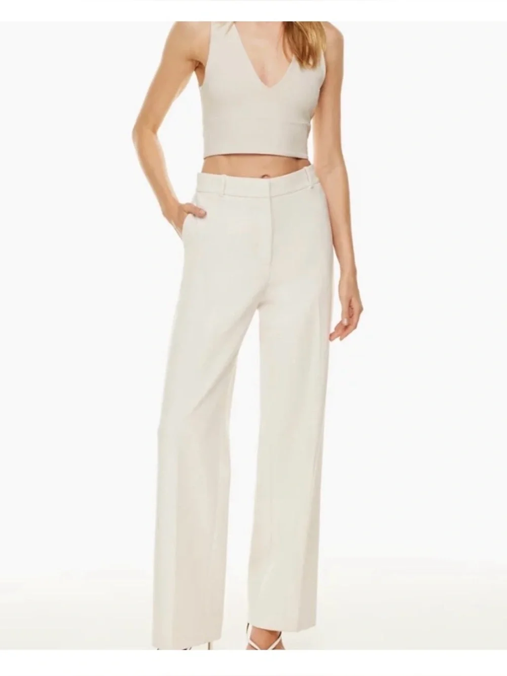 Aritzia Babaton agency Linen Pant White size 12